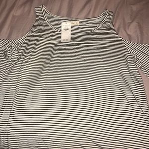 Abercrombie & Fitch Cold shoulder striped top